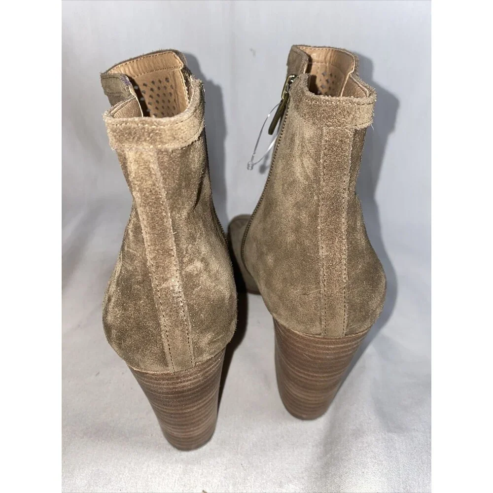 Lucky Brand Lakyn chunky leather open Toe Heel Bootie Ankle women 9 lagen boho